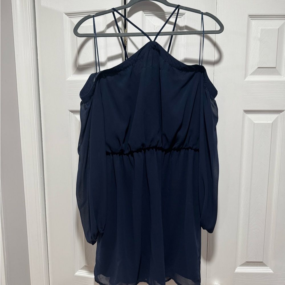 Navy Blue Off-Shoulder Dress